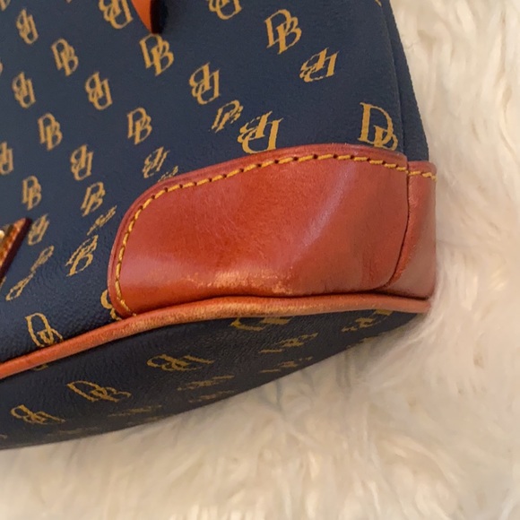 EUC Dooney & Bourke navy initial over shoulder satchel - Picture 7 of 16